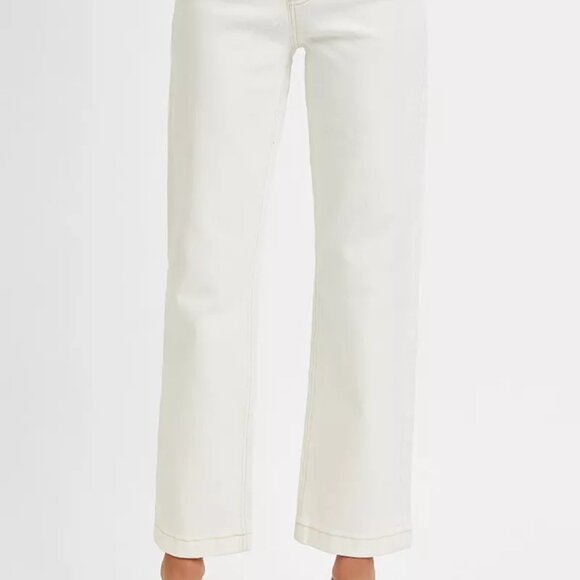 RISEN Full Size Tummy Control Mid Rise Ankle Straight Jeans Plus Size - Picture 1 of 7